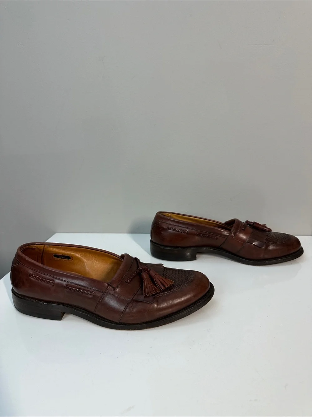 Allen Edmonds Cody Tassel Men’s Brown Leather Casual Dress Shoes Size 9